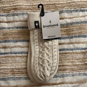 Smartwool MOONBEAM HEATHER Cable KniT MERINO WOOL *HTF MITTENS